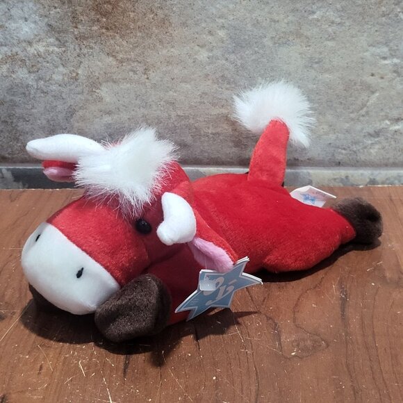 Oy Snort The Bull Red Plush Toy Stuffed Animal - Picture 7 of 10